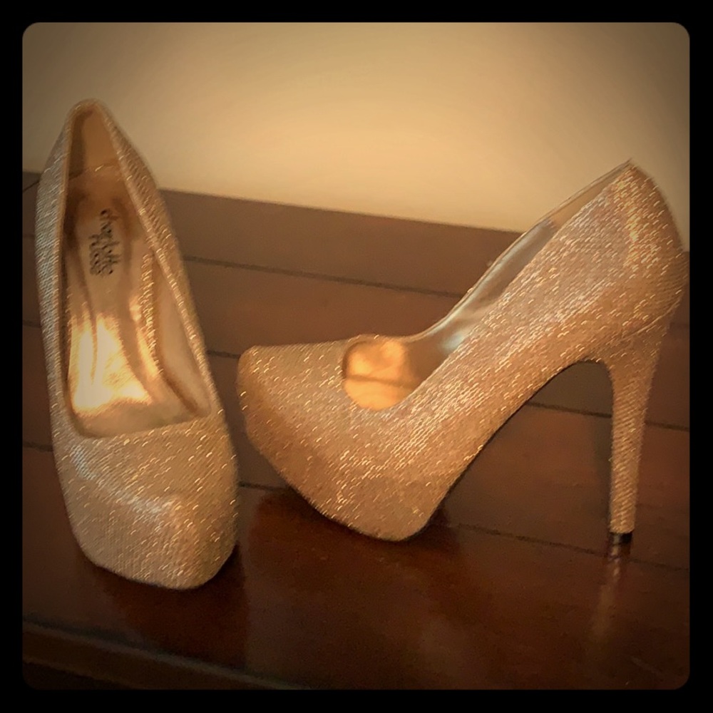 Charlotte Russe gold platform heels size 6